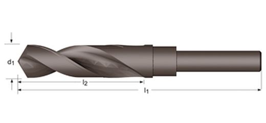 A170 - Forets Dormer HSS trempés à la vapeur, tige droite 118°, tige décalée 1/2" Série courte Dormer