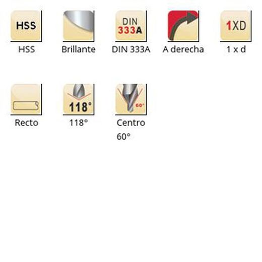 A200 - Forets à centrer Dormer HSS brillant 118° - Fraise à centrer 60° DIN 333A