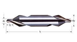 A201 - Forets à centrer Dormer HSS brillants 122° - Fraise centrale 60° Dormer 60°