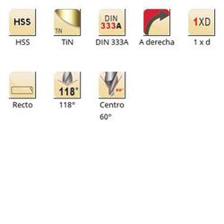 A205 - Forets à centrer Dormer HSS Tin 118° - Fraise à centrer 60° DIN 333A