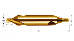A205 - Forets à centrer Dormer HSS Tin 118° - Fraise à centrer 60° DIN 333A