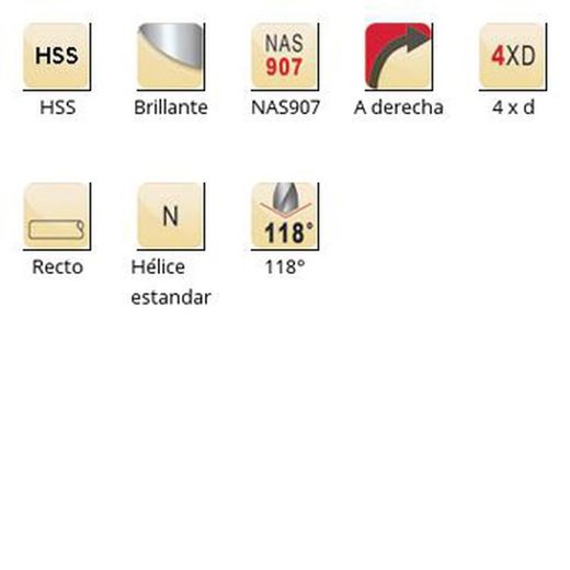 A244 - Foret extra long Dormer HSS brillant 118° NAS907A pour l'industrie aérospatiale XL NAS907