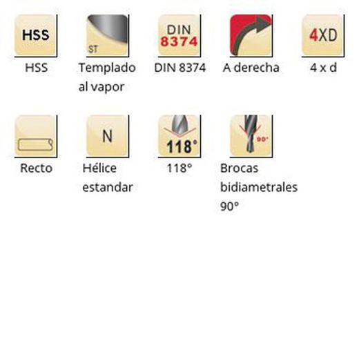 A400 - Foret Dormer HSS trempé à la vapeur 118° à deux diamètres - Forets longs à deux diamètres 90° DIN 8374