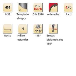 A402 - Foret bidiamétrique Dormer HSS trempé à la vapeur 118° - Forets bidiamétriques longs 180° DIN 8376