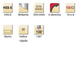 A940 - Foret Dormer HSS-E Bright PFX 130°, série longue, DIN/ANSI