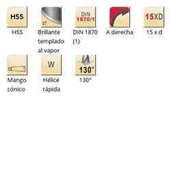 A951 - dormer hss brillante/templado al vapor 130°  broca serie extra larga xl din 1870 (1)