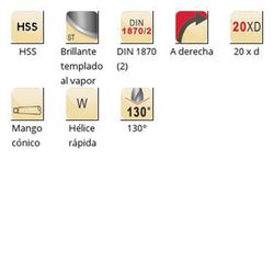 A952 - Foret extra long Dormer HSS trempé à la vapeur brillant 130° série XL DIN 1870 (2)