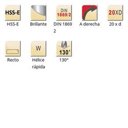 A977 - dormer hss-e brillante pfx 130°  broca pfx extra larga xl din 1869 / 2