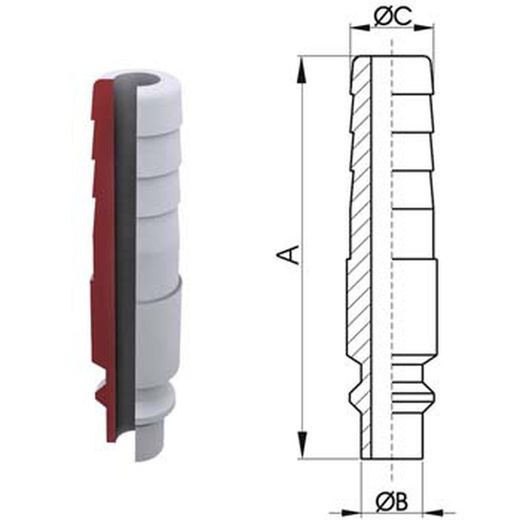 Adaptador espiga manguera ref. 129