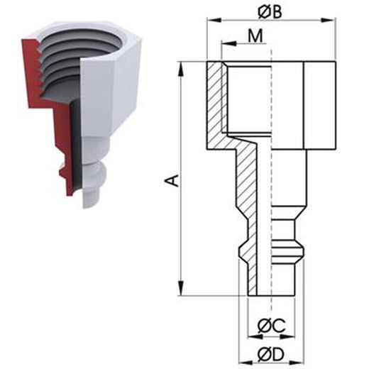 Adaptateur de filetage femelle réf. 135