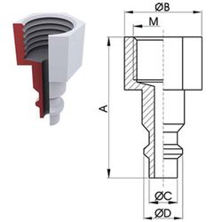 Adaptador rosca hembra ref. 145