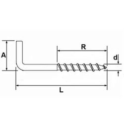Crochet fileté galvanisé.