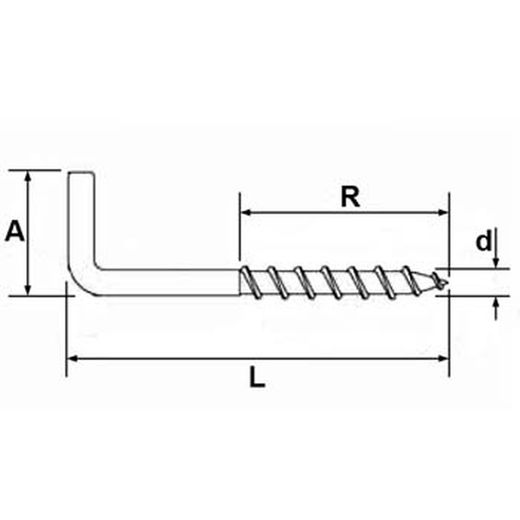 Crochet fileté galvanisé.