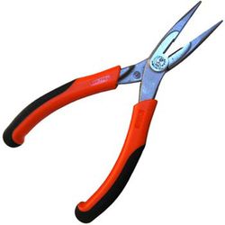 Pince à becs demi-ronds à pointe droite et poignées bi-matière