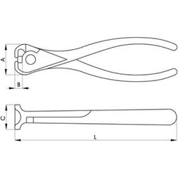Alicate de corte frontal reforçado com cabos de PVC