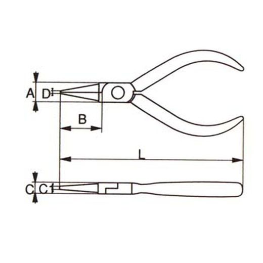 Pince de manutention à bec rond