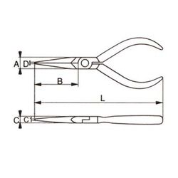 Pince de manutention à becs droits demi-ronds
