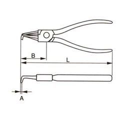 Pince à bec courbé pour rondelles extérieures