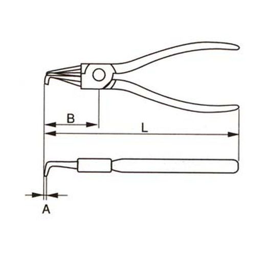 Pince à bec courbé pour rondelles extérieures