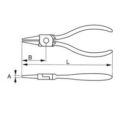 Pince à bec droit pour circlips intérieurs