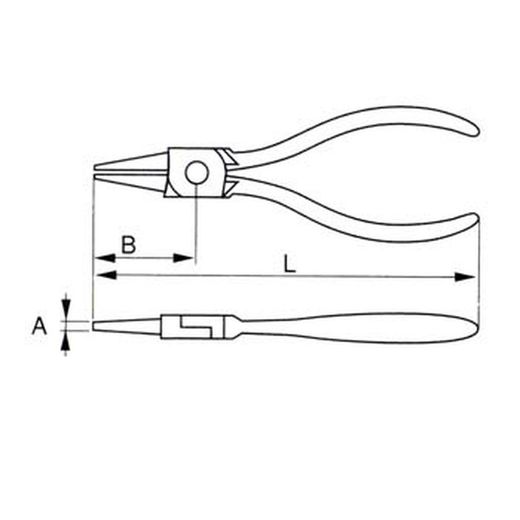 Pince à bec droit pour circlips intérieurs