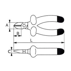 Pince coupante de sécurité diagonale