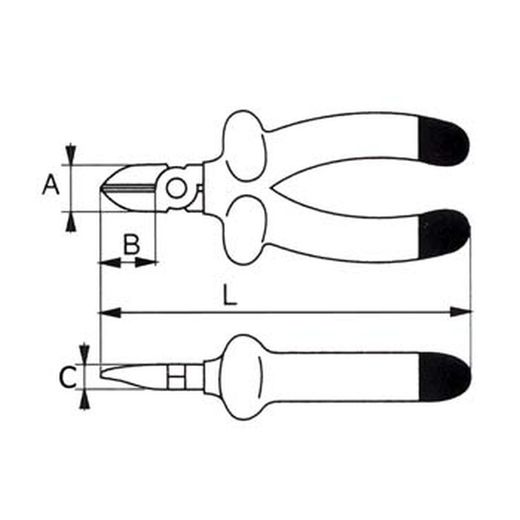 Pince coupante de sécurité diagonale