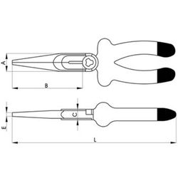 Pince de sécurité à bec droit pour mécanicien