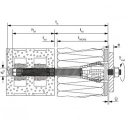 Ancrage à distance pour façades avec isolation thermique réf. Thermax 12/16