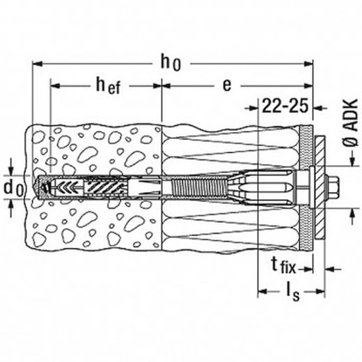 Ancrage à distance pour façades avec isolation thermique réf. Thermax 8/10