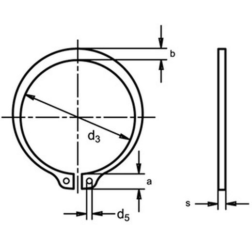 Anillo de seguridad para ejes din-471 e inoxidable aisi 420