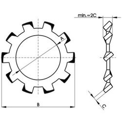Arandela dentada elástica din-6797 a.