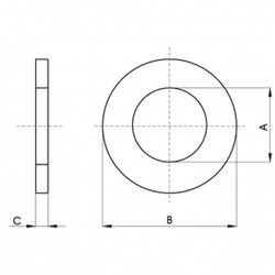 Arandela din-125-1 a plana, de acero inoxidable a2.
