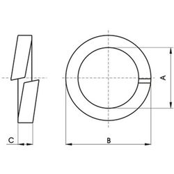 Arandela din-127 b helicoidal de presión, de acero.