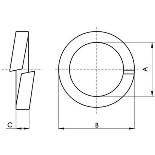 Arandela din-127 b helicoidal de presión, de acero inoxidable a2.