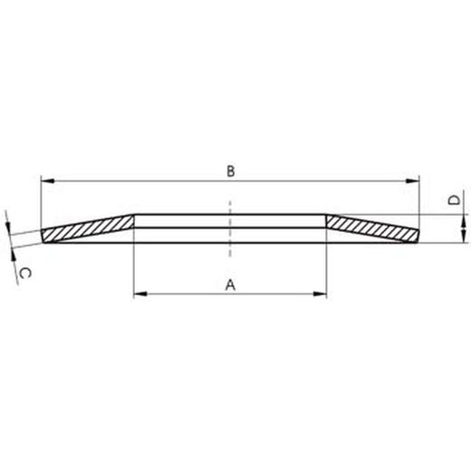 Arandela din-2093 b o muelle de plato, para aplicaciones críticas, tipo "b" (medio), de acero.