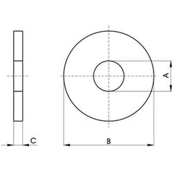 Arandela din-9021 plana b˜3xa, de acero.