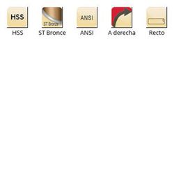 B122 - Alésoirs cylindriques droits Dormer HSS ST/Bronze, à main gauche, ANSI