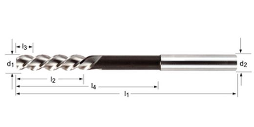 B157 - Alargador de máquina reto Dormer HSS-E brilhante hélice esquerda 45° E DIN 212