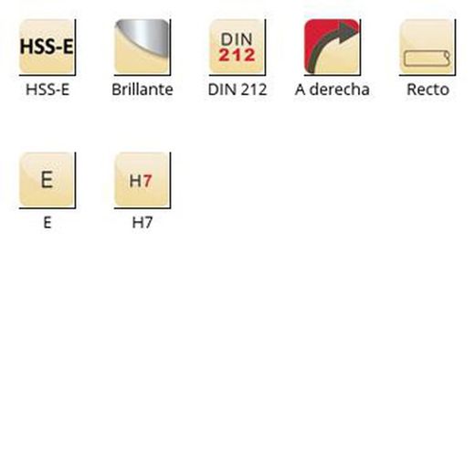 B157 - Alésoir machine droit Dormer HSS-E brillant, hélice à gauche 45° E DIN 212