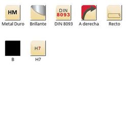 B400 - Alésoir droit machine en carbure brillant Dormer, jeu irrégulier B DIN 8093