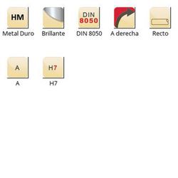 B441 - Alésoir droit machine en carbure brillant Dormer, jeu inégal selon DIN 8050