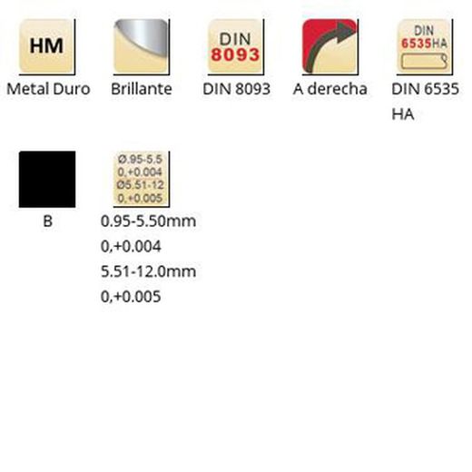 B481 - Alésoir Dormer carbure brillant DIN 6535 HA NC - Alésoir centésimal pour porte-outils de haute précision B DIN 8093