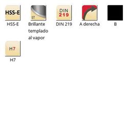 B955 - Alésoir creux Dormer HSS-E trempé brillant/à la vapeur B DIN 219