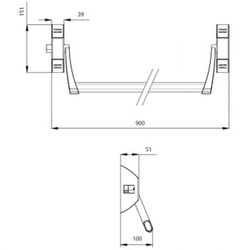 Barra antipánico de sobreponer tesa gl1s908gn