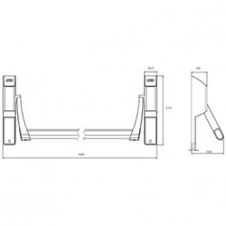 Barra antipánico para cerradura de embutir tesa gl1e909gn