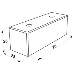 Base magnétique rectangulaire avec trous filetés