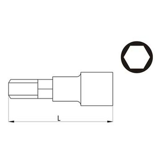 Clé Allen avec douille 1/2"