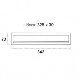 Bocacartas maxi de acero inoxidable (boca de 325x30 mm)