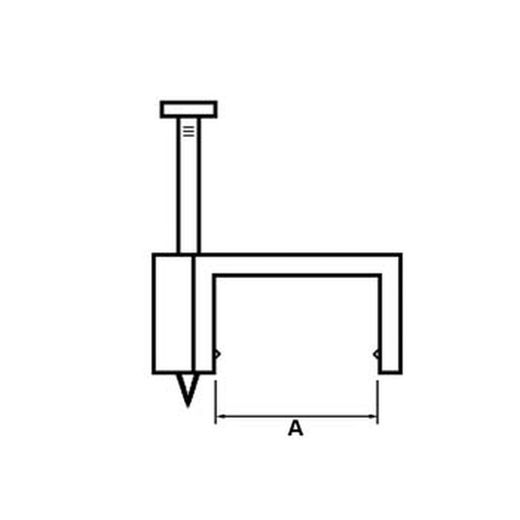 Sachet de 100 agrafes plastiques avec clous pour câble plat
